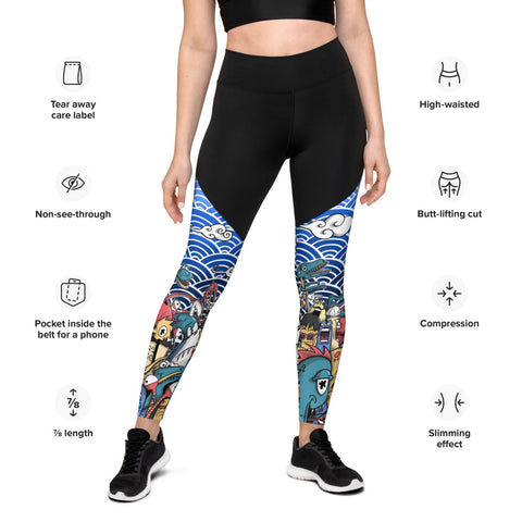 LetzDesign Japanese Character Yoga Leggings