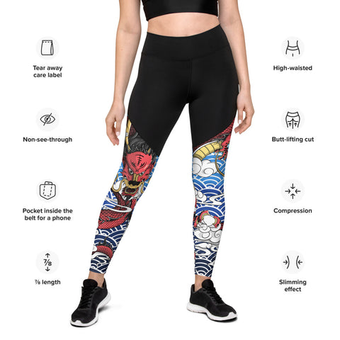 LetzDesign Japanese Anime Dragon Yoga Leggings