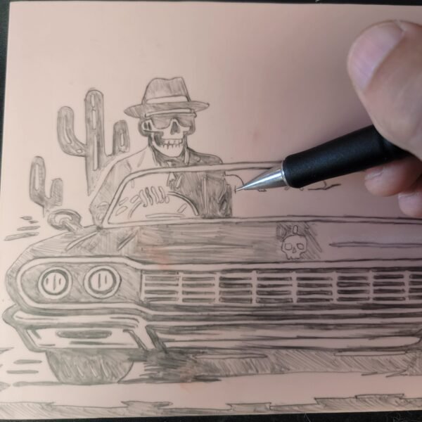 Joy Ride Skeletons Cruising Through The Desert in a Classic Car Graphic Tee - Image 17